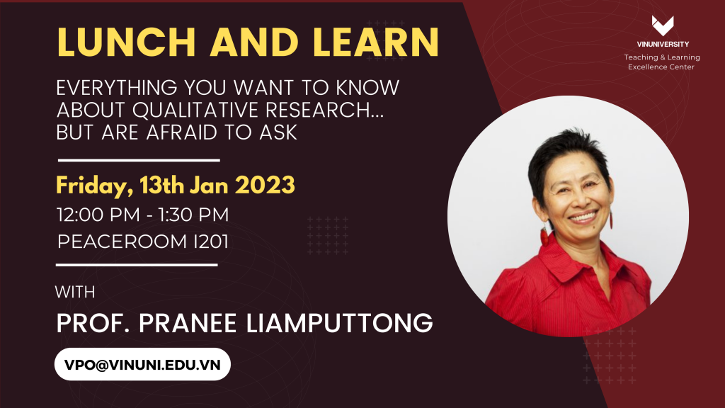 [Workshop] Everything you want to know about qualitative research but are afraid to ask, Prof. Pranee Liamputong