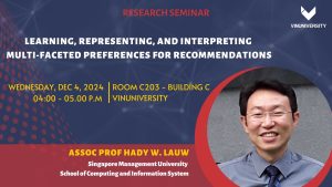 Research Seminar: Learning, Representing, and Interpreting Multi-Faceted Preferences for Recommendations