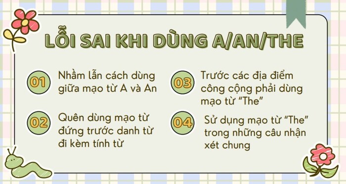 Cách dùng mạo từ a an the trong tiếng Anh – Những lỗi sai thường gặp