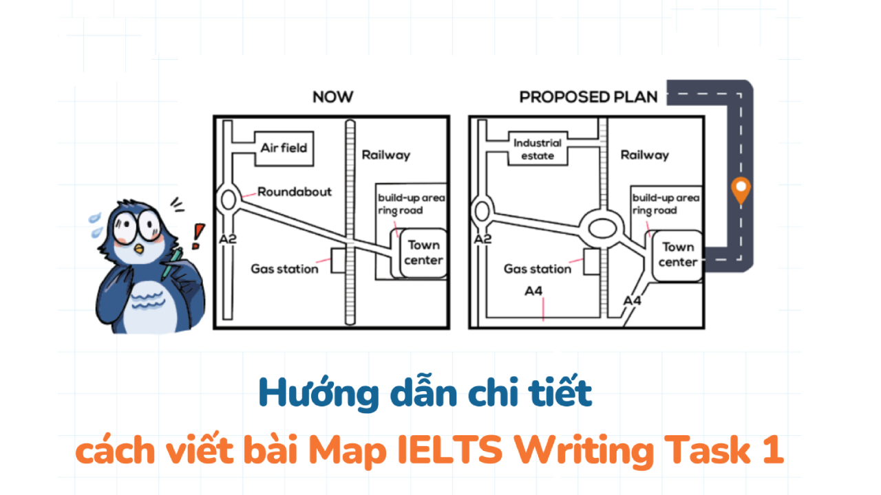 Hướng dẫn cách miêu tả bản đồ bằng tiếng Anh trong IELTS Writing Task 1