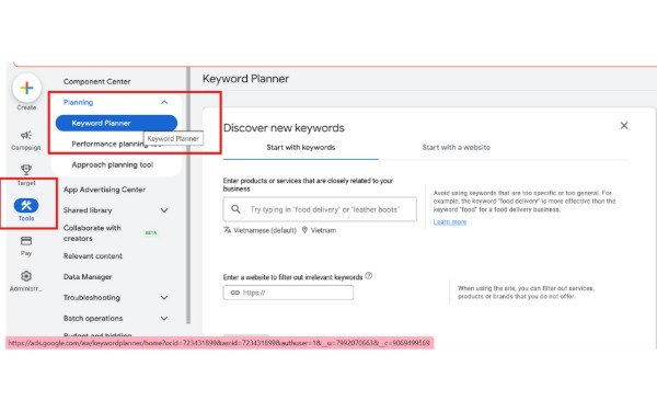 Chọn Tools ( biểu tượng cờ lê) 