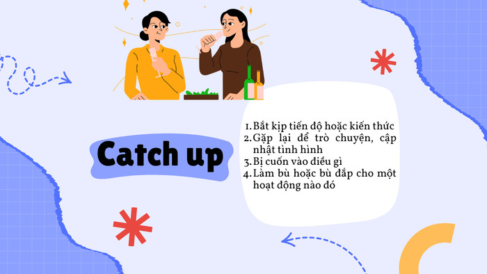Catch up là gì? Phân biệt với “Keep up” và các cụm dễ nhầm khác hình 2 catch-up-la-gi-phan-biet-voi-keep-up-va-cac-cum-de-nham-khac-hinh-2.jpg