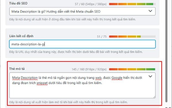 Hướng dẫn thêm meta description bằng Rank Math