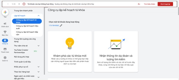 Google Keyword Planner công cụ nghiên cứu từ khóa miễn phí của Google