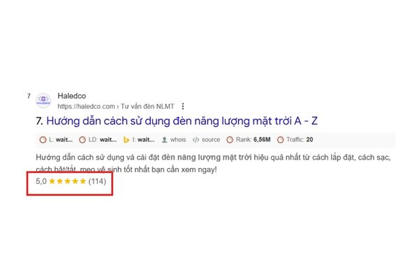Loại Schema Markup Review