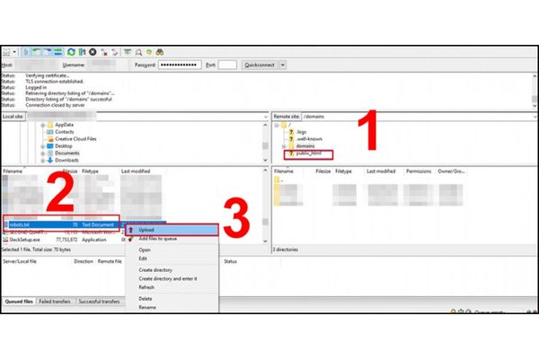 Hướng dẫn tạo và upload file robots.txt qua FTP