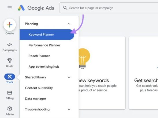 Các công cụ nghiên cứu từ khoá miễn phí Google Keyword Planner