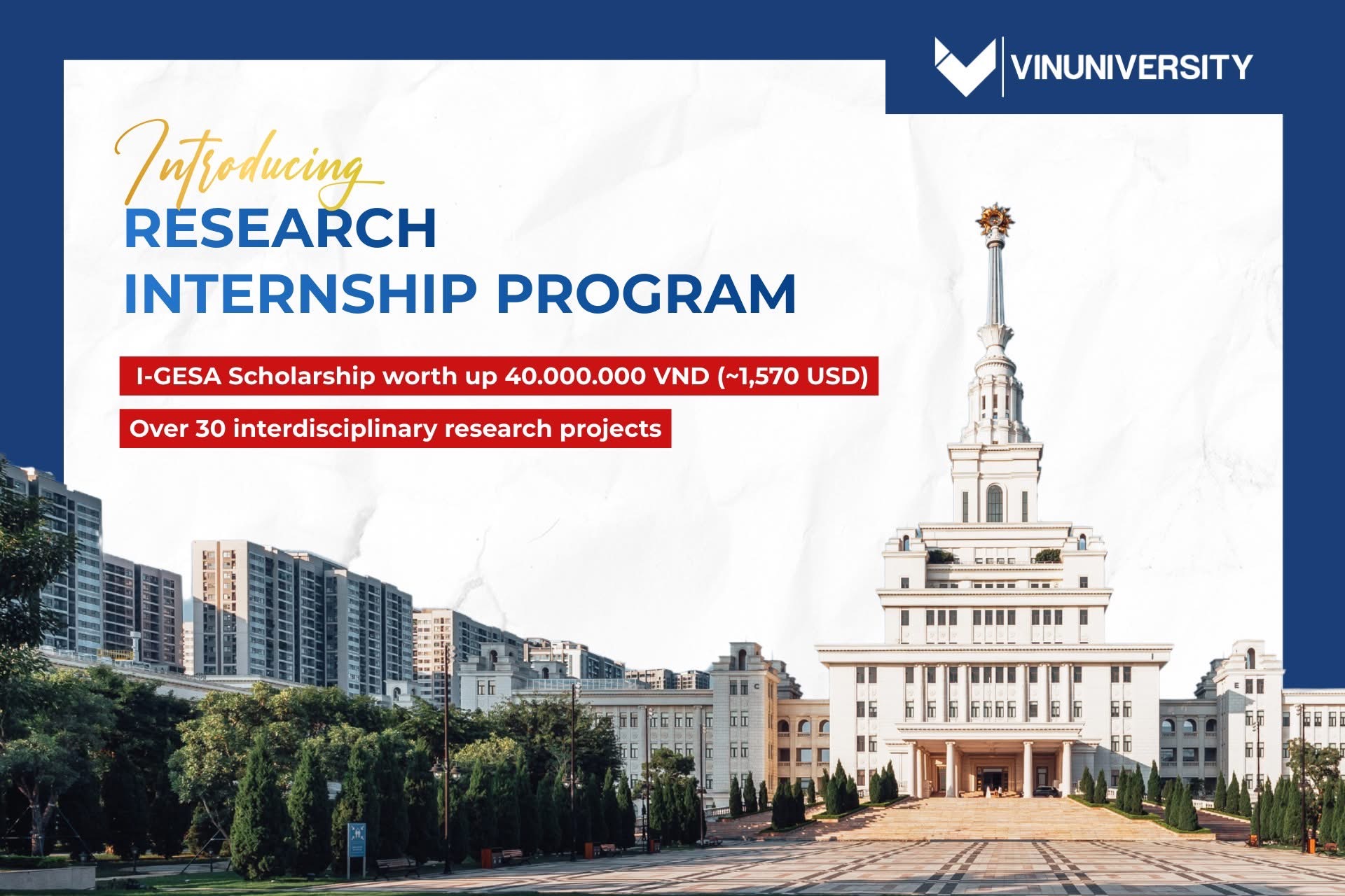 GLOBAL RESEARCH INTERNSHIP AND INTERNSHIP SCHOLARSHIP OPPORTUNITIES AT VINUNI
